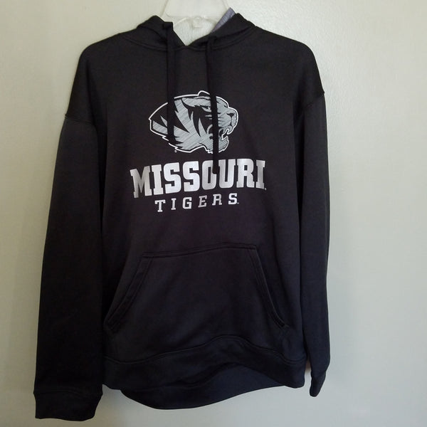 MISSOURI TIGERS BLACK SILVER SWEATSHIRT SIZE MEDIUM ADULT