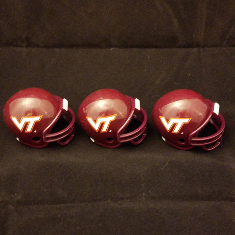 LOT OF 3 VIRGINIA TECH POCKET PROS TRADITIONAL POCKET PRO HELMETS