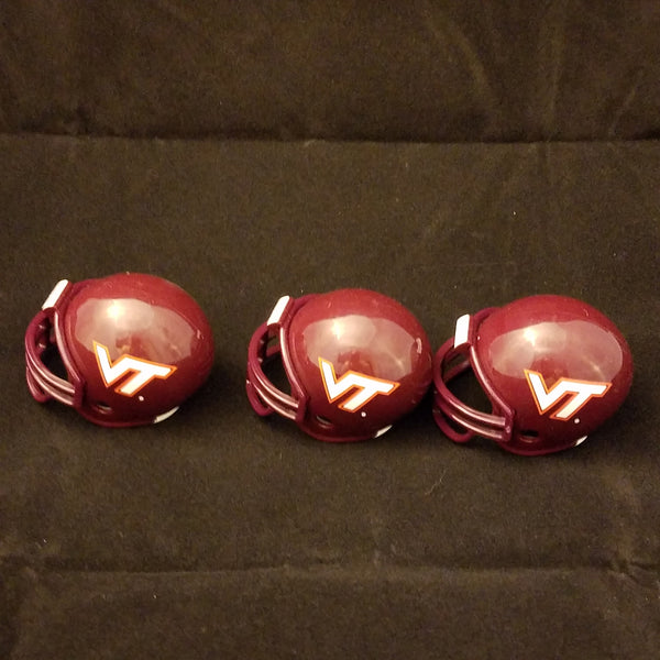 LOT OF 3 VIRGINIA TECH POCKET PROS TRADITIONAL POCKET PRO HELMETS