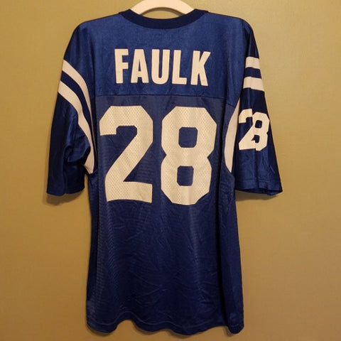 INDIANAPOLIS COLTS MARSHALL FAULK FOOTBALL JERSEY SIZE 44 ADULT CHAMPION