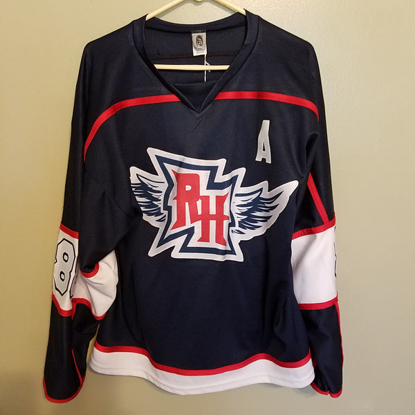 AUGUSTA RIVER HAWKS ED SNETSINGER MINOR LEAGUE HOCKEY JERSEY SIZE MED ADULT