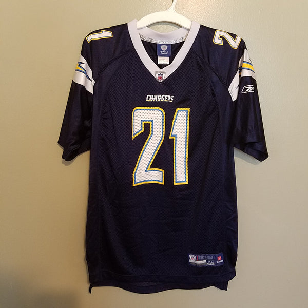 SAN DIEGO CHARGERS LADAINIAN TOMLINSON  FOOTBALL JERSEY SIZE XL 18-20 YOUTH DARK BLUE