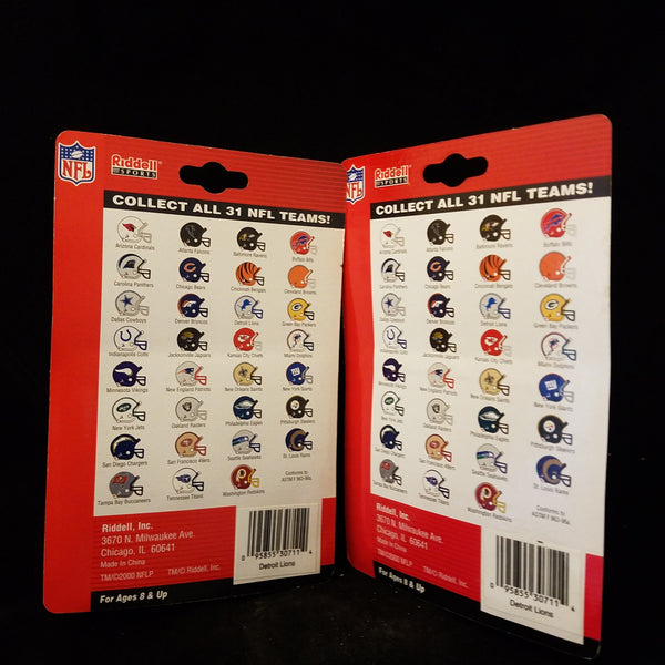 LOT OF 2 DETROIT LIONS POCKET PRO HELMETS RIDDELL COLOR CHROME