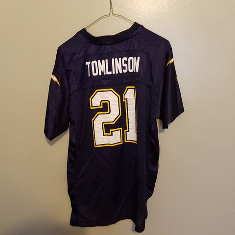 SAN DIEGO CHARGERS LADAINIAN TOMLINSON  FOOTBALL JERSEY SIZE XL #2 YOUTH DARK BLUE