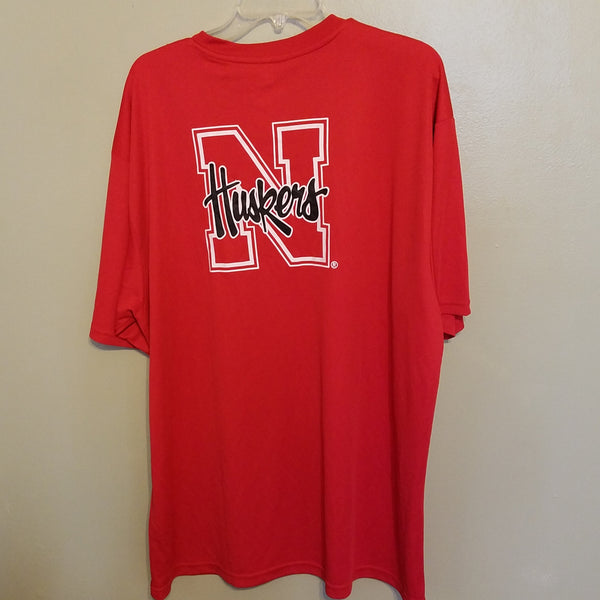 NEBRASKA HUSKER DUAL LOGO PERFORMANCE COLOSSEUM SHIRT SIZE 2XL ADULT