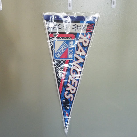 NEW YORK RANGERS VINTAGE MLB FELT PENNANT WITH HOLDER