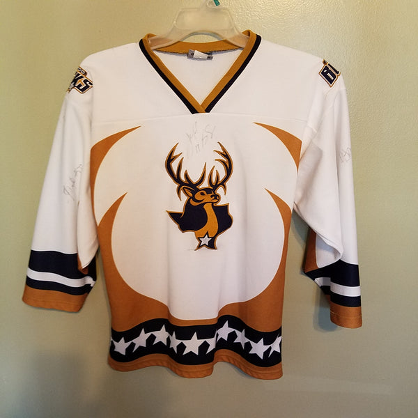 LAREDO BUCKS AUTOGRAPHED HOCKEY JERSEY SIZE LARGE YOUTH