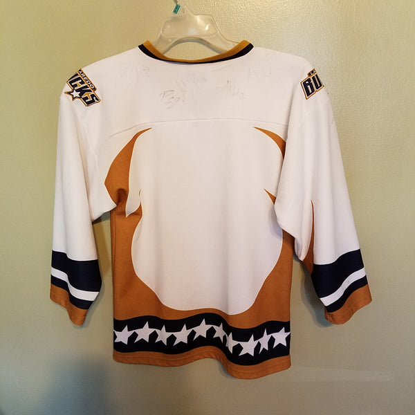 LAREDO BUCKS AUTOGRAPHED HOCKEY JERSEY SIZE LARGE YOUTH