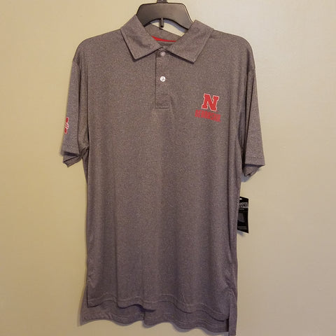 NEBRASKA HUSKERS NWT POLO STYLE SHIRT SIZE SMALL  ADULT GRAY