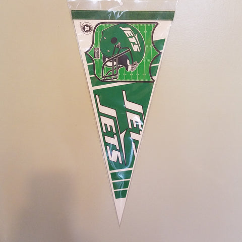 NEW YORK JETS GREEN HELMET VINTAGE NFL FELT PENNANT WITH HOLDER #4