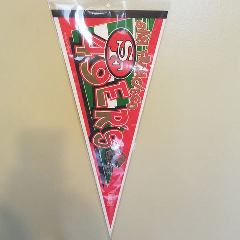 SAN FRANCISCO 49ERS VINTAGE NFL FELT PENNANT WITH HOLDER #4