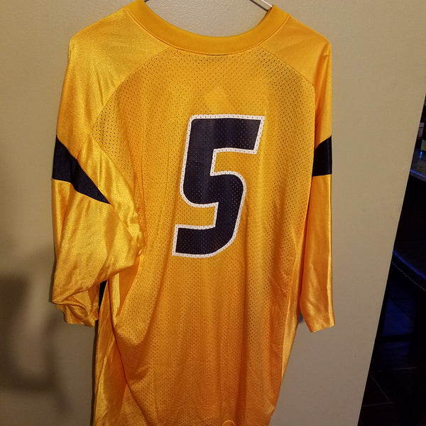 WEST VIRGINIA MOUNTAINEERS YELLOW NIKE FOOTBALL JERSEY SIZE L  ADULT