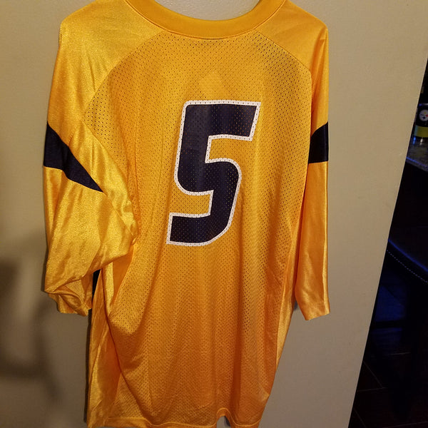 WEST VIRGINIA MOUNTAINEERS YELLOW NIKE FOOTBALL JERSEY SIZE L  ADULT