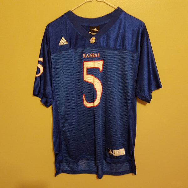 KANSAS JAYHAWKS ADIDAS #5 FOOTBALL JERSEY SIZE XL YOUTH