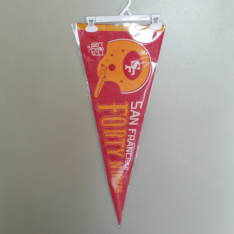 SAN FRANCISCO 49ERS 1967 ONE BAR HELMET VINTAGE FELT PENNANT WITH HOLDER