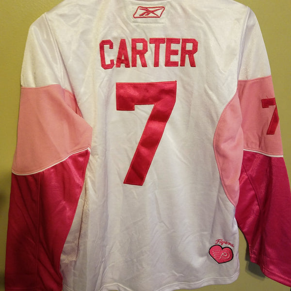 PHILADELPHIA FLYERS WOMANS PINK HOCKEY JERSEY SIZE MEDIUM  ADULT