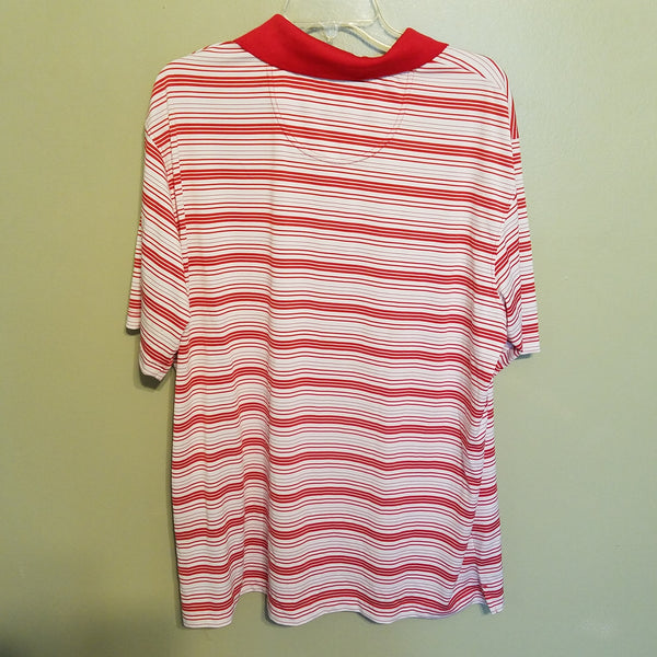 NEBRASKA HUSKERS STRIPED RUSSELL POLO SHIRT SIZE  XL ADULT