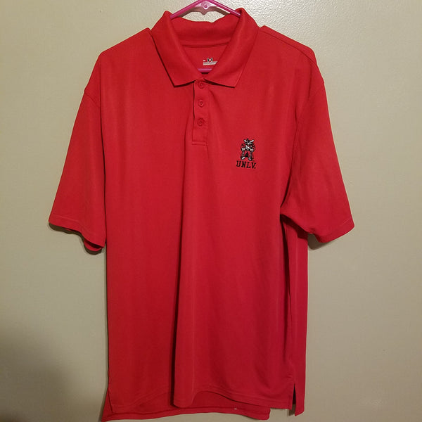 UNLV NEVADA LAS VEGASRUNNING REBELS UNDER ARMOUR POLO SHIRT SIZE LARGE ADULT