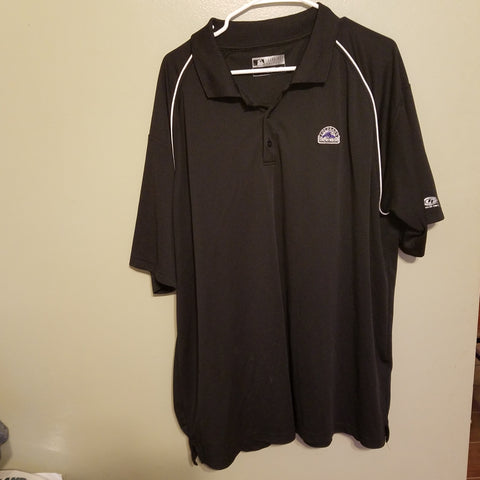 COLORADO ROCKIES BLACK POLO SHIRT SIZE 2 XL ADULT