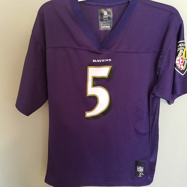 BALTIMORE RAVENS JOE FLACCO FOOTBALL JERSEY SIZE XL 18-20 YOUTH