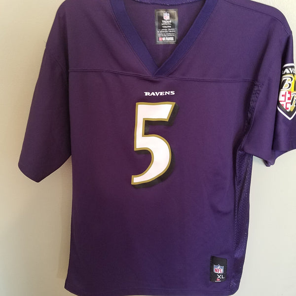 BALTIMORE RAVENS JOE FLACCO FOOTBALL JERSEY SIZE XL 18-20 YOUTH