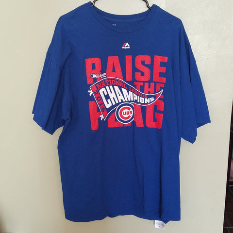 CHICAGO CUBS MAJESTIC NL CHAMPIONS SHIRT SIZE 2XL ADULT
