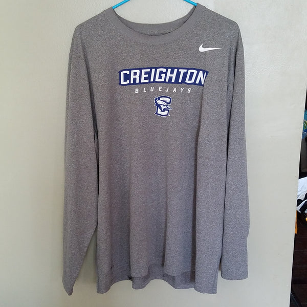 CREIGHTON BLUE JAYS NIKE DRI FIT PERFORMANCE LONG SLEEVE SHIRT SIZE 2XL ADULT