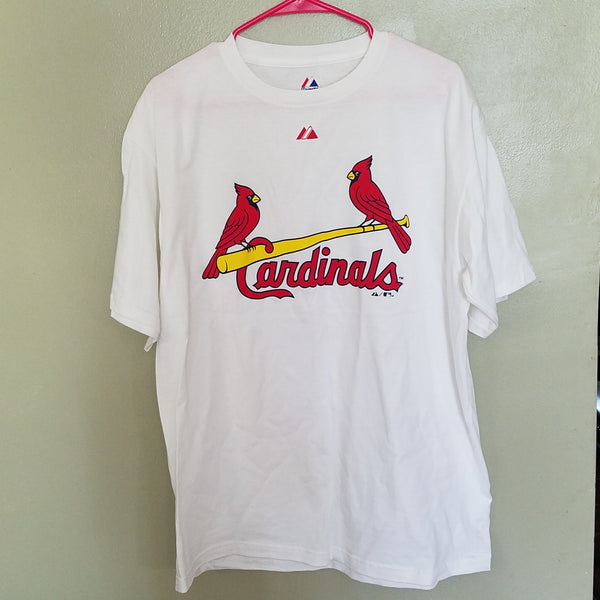 ST LOUIS CARDINALS BASEBALL WHITE MAJESTIC TOP SHIRT SIZE LARGE ADULT