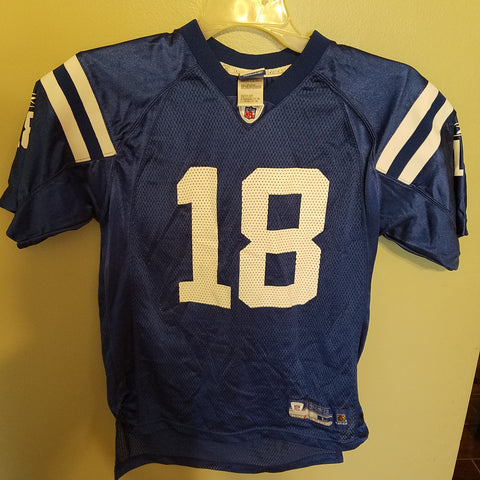 INDIANAPOLIS COLTS PEYTON MANNING  FOOTBALL JERSEY  SIZE LARGE #18 YOUTH