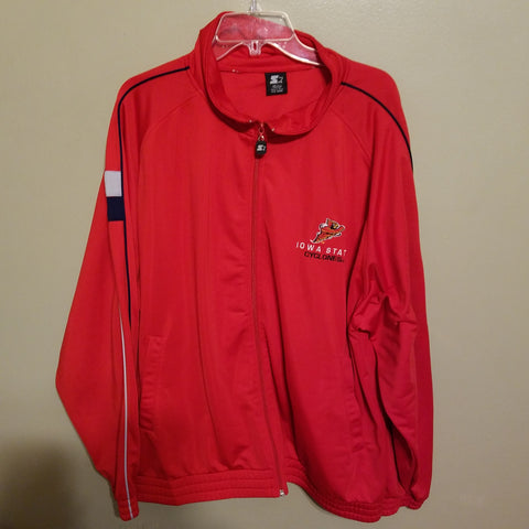 IOWA STATE CYCLONES  ZIP UP TRACK JACKET SIZE XL ADULT