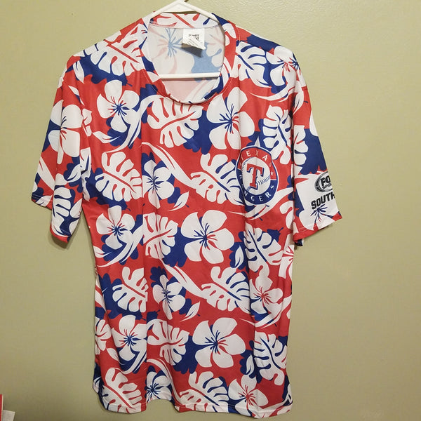 TEXAS RANGERS UNIQUE HAWAIIAN PARTY BASEBALL JERSEY SIZE XL  ADULT