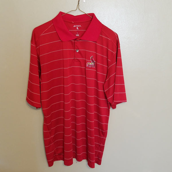 ST LOUIS CARDINALS ANTIGUA POLO SHIRT SIZE LARGE ADULT