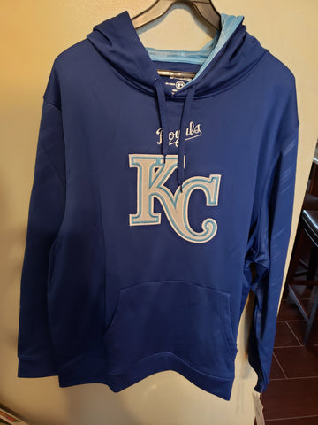 KANSAS CITY ROYALS STITCHES NWT PULL OVER HOODIE SWEATSHIRT 2XL NEW