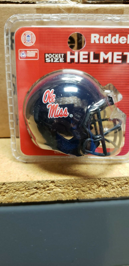 MISSISSIPPI OLE MISS REBELS NAVY SPEED NEW CLAMSHELL POCKET PRO HELMET RIDDELL