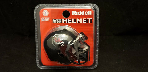 SOUTH CAROLINA GAMECOCKS BLACK POCKET PRO FOOTBALL HELMET RIDDELL WITH CLAMSHELL