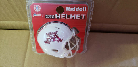 MINNESOTA GOLDEN GOPHERS WHITE ROW 2020 POCKET PRO HELMET RIDDELL