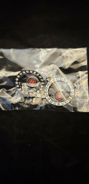 CHICAGO CUBS MLB EARRINGS RHINESTONE HOOP  NEW