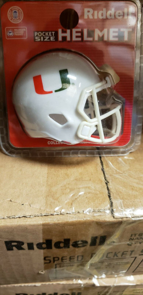 MIAMI CANES HURRICANES SPEED NEW CLAMSHELL POCKET PRO HELMET RIDDELL