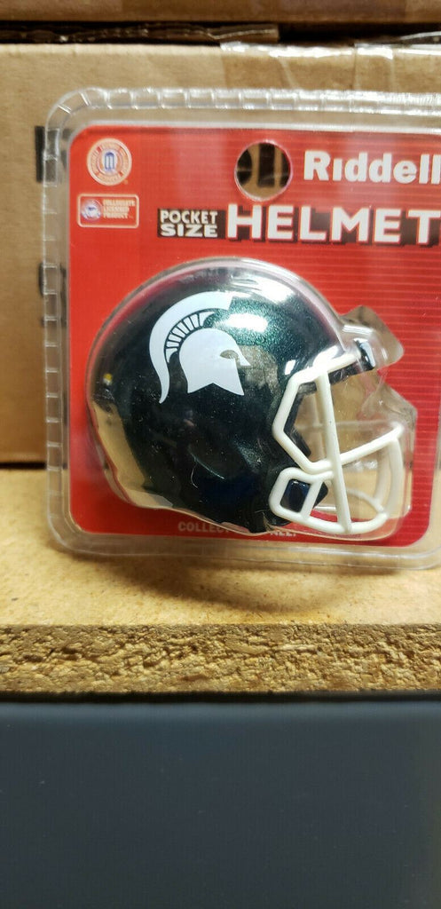 MICHIGAN STATE SPARTANS SATIN SPEED NEW CLAMSHELL POCKET PRO HELMET RIDDELL