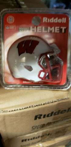 WISCONSIN BADGERS SPEED NEW CLAMSHELL POCKET PRO HELMET RIDDELL