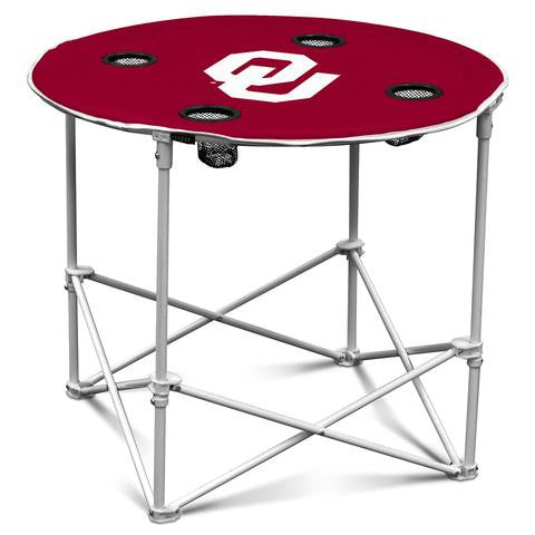 OKLAHOMA SOONERS NCAA 30 INCH ROUND TAILGATE TABLE