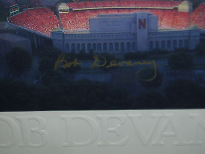 NEBRASKA HUSKERS Bob Devaney Autographed Print  24X35