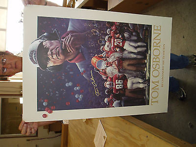 NEBRASKA HUSKERS TOM OSBORNE Autographed Print  24X35