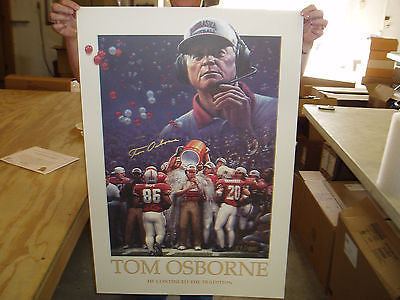 NEBRASKA HUSKERS Bob Devaney Tom Osborne Autographed Prints 24X35 matching set