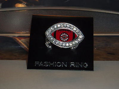 LOUISIANA LAFAYETTE RAGIN CAJUNS CRYSTAL FOOTBALL STYLE RINGS NEW MADE IN USA