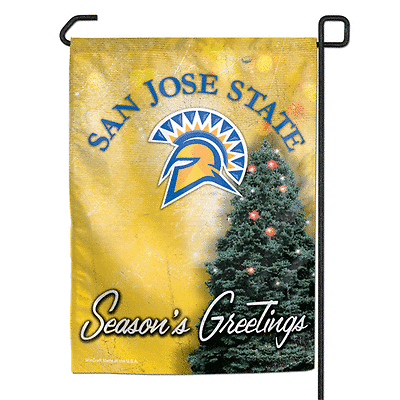 SAN JOSE STATE SPARTANS SEASONS GREETINGS 11"x15" garden flag banner new