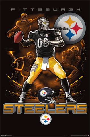 PITTSBURGH STEELERS QUARTERBACK 22 X 34 INCH POSTER