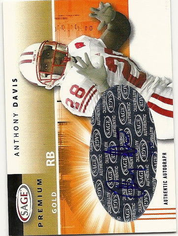 WISCONSIN BADGERS ANTHONY DAVIS ROOKIE AUTOGRAPH #ED TO 10
