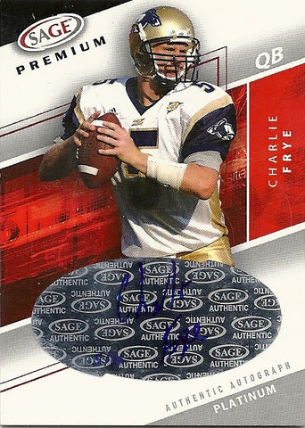AKRON ZIPS CHARLIE FRYE ROOKIE AUTOGRAPH #ED TO 10