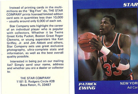 NEW YORK KNICKS PATRICK EWING STAR PROMO LOT OF 50